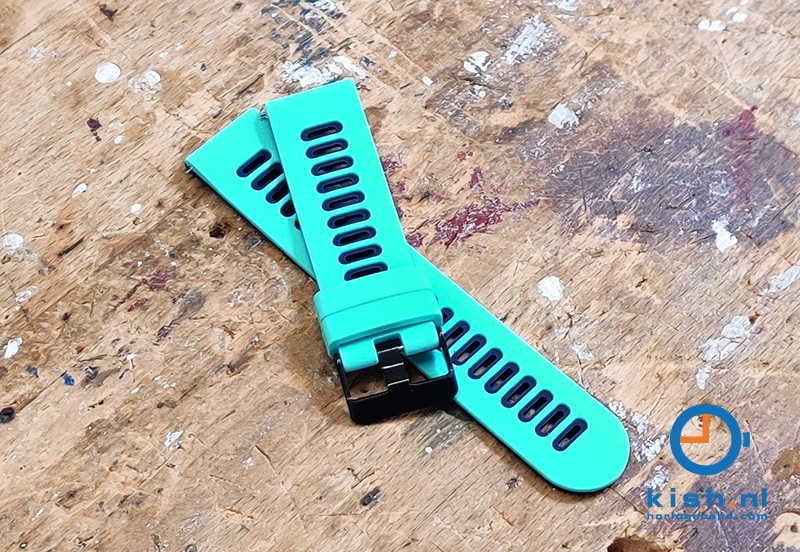 Siliconen horlogeband 22mm - mintgroen/blauw