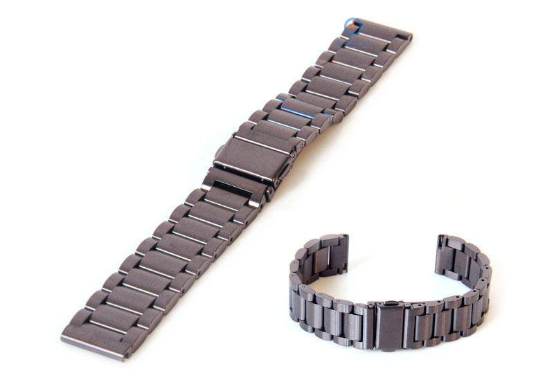 Watchstrap 18mm stainless steel matt gunmetal