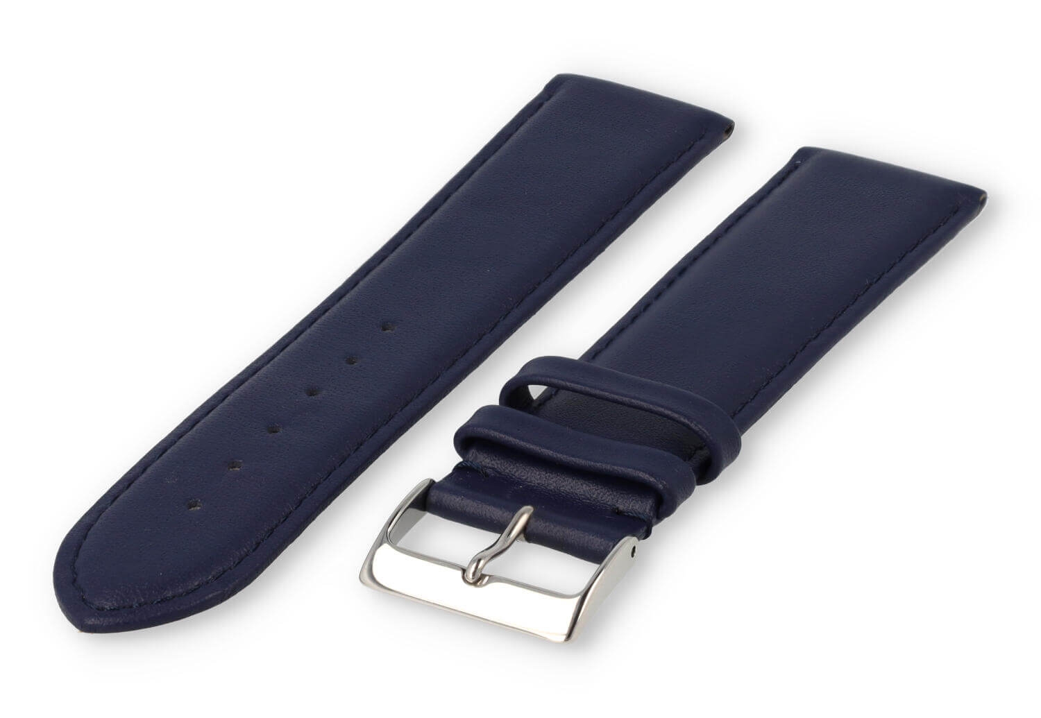 XL watch strap smooth leather - 24mm - dark blue