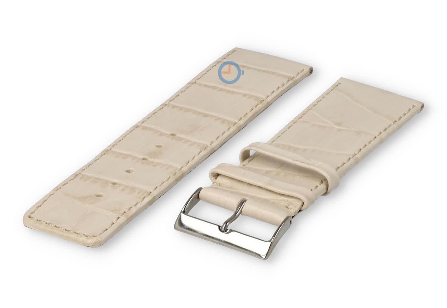 Deluxe croco watch strap XL - 30mm - cream-coloured