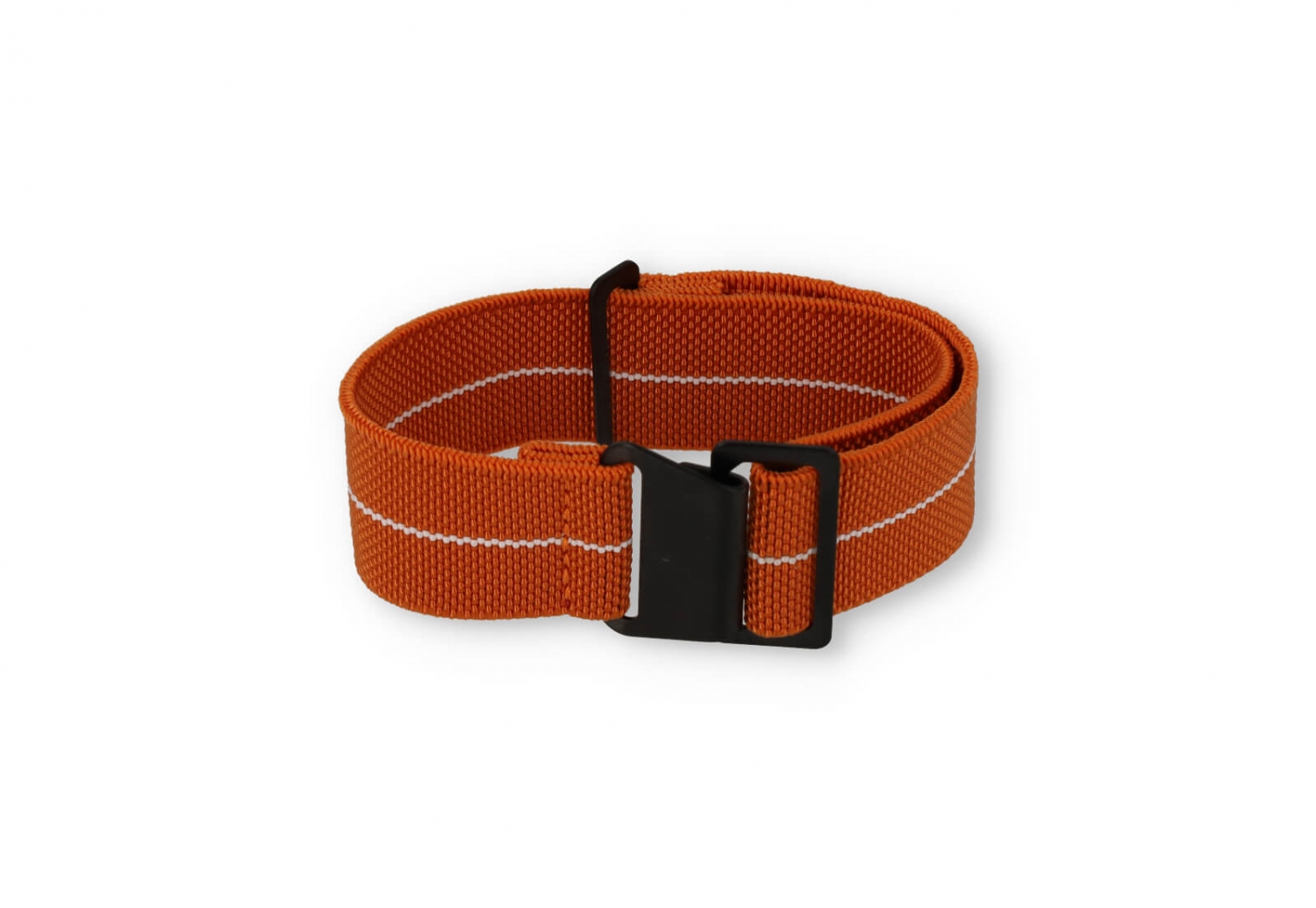 Elastische horlogeband 22mm nylon oranje - wit