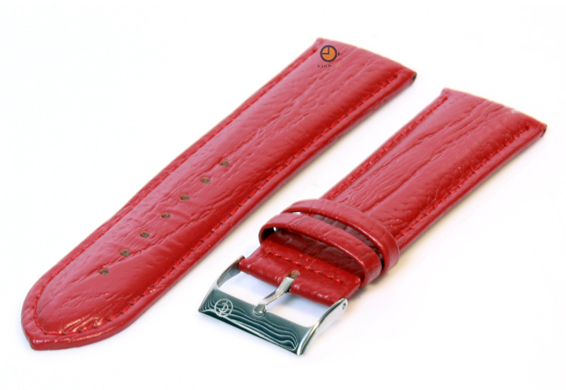Watchstrap 24mm calfleather red