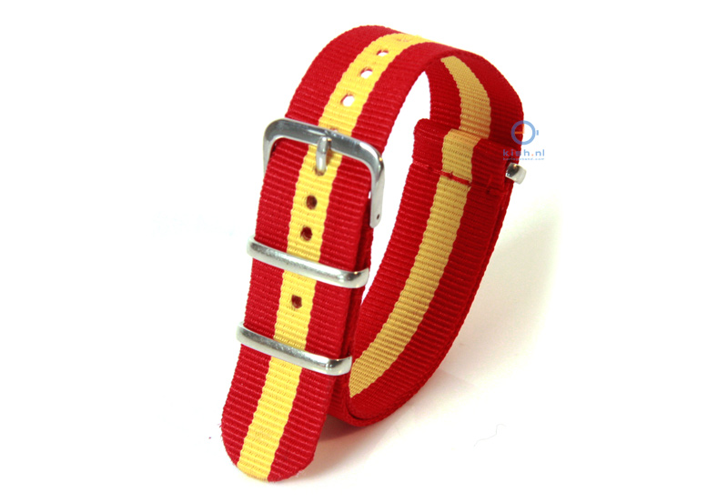 Watchstrap 18mm nylon red/yellow