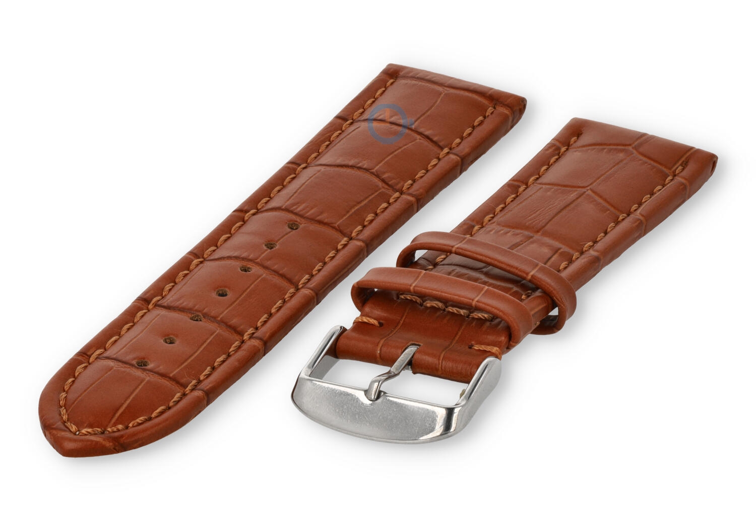 Strong calfskin watch strap - 28mm - brown