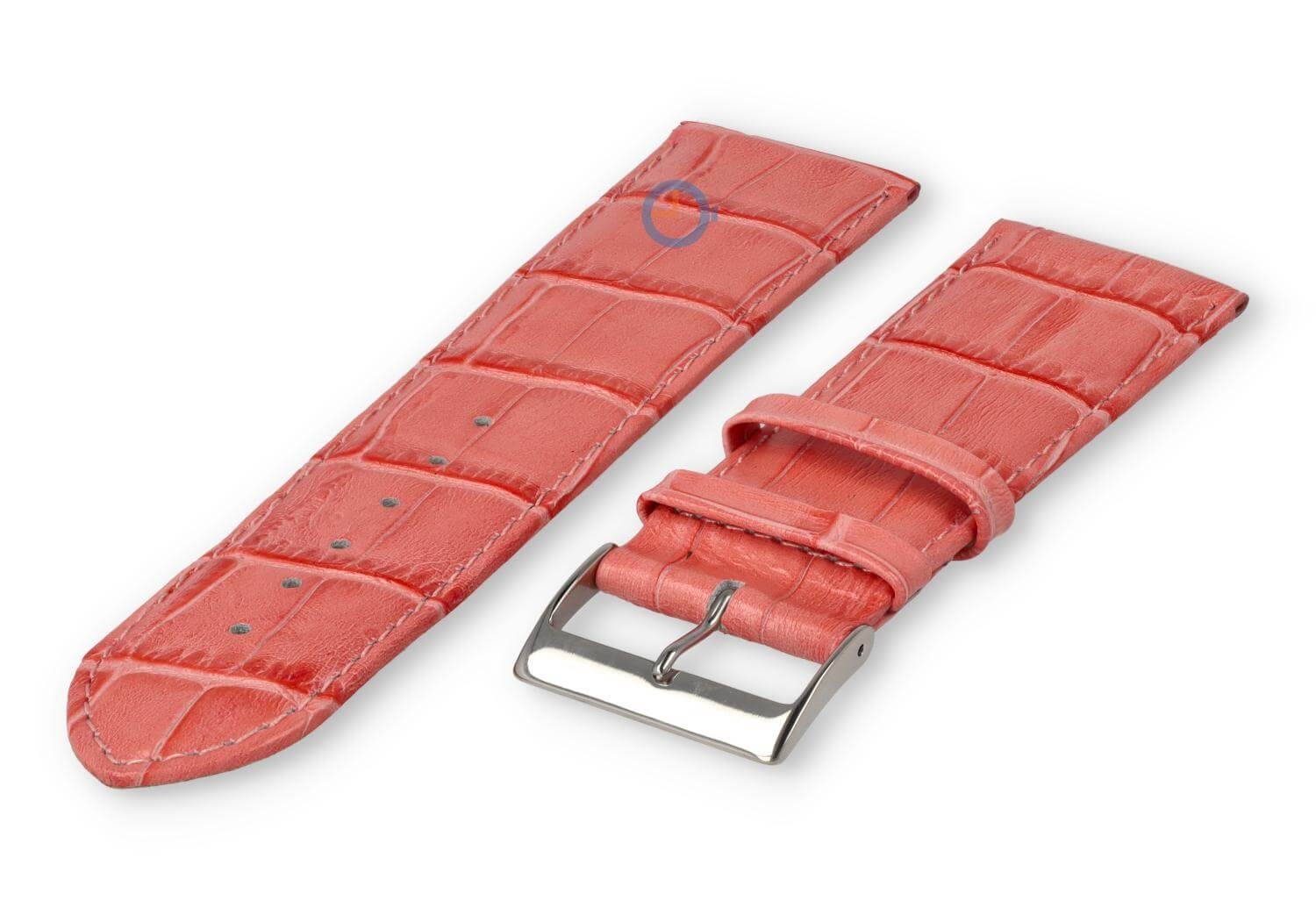 Calfskin watch strap - 26mm - salmon pink
