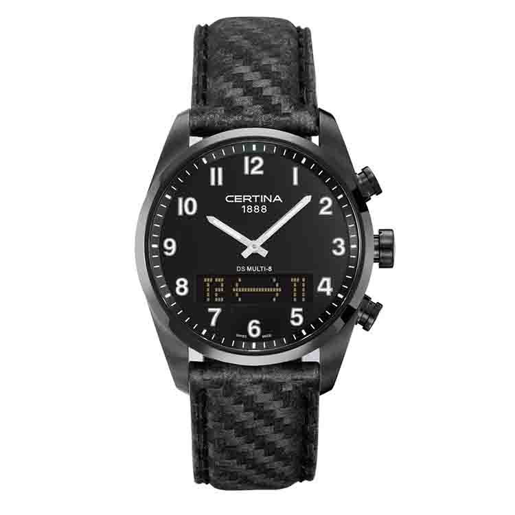 Certina leather strap C0204191605200A 23/20mm without buckle (black)