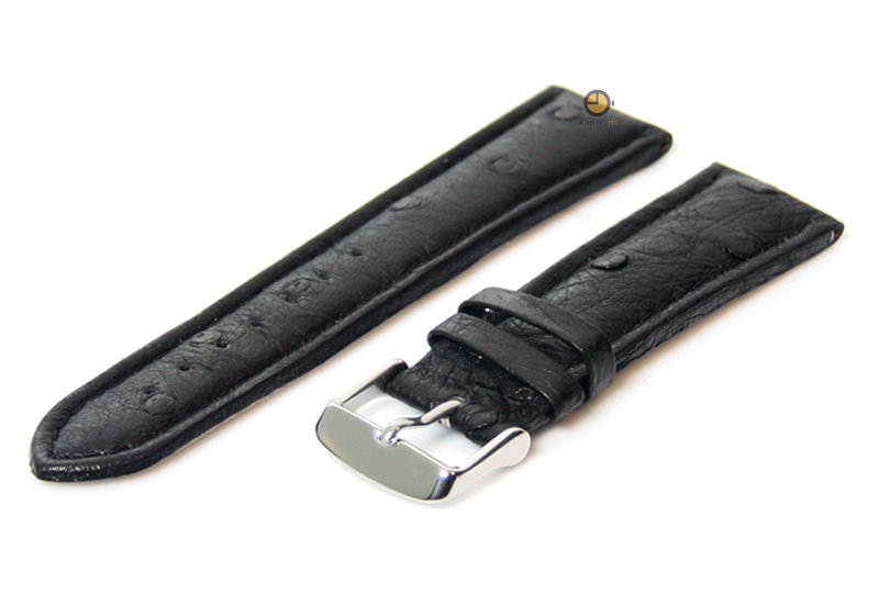 Watchstrap 20mm black (ostrich)