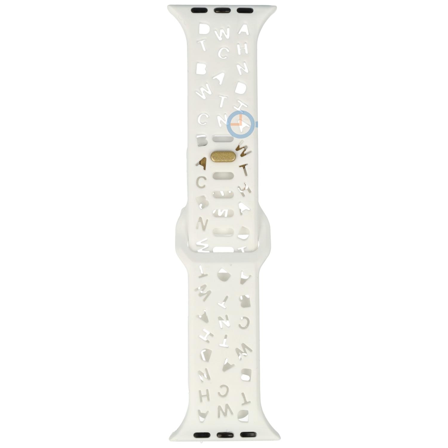 Letter Silicon strap - Apple Watch 45mm - White