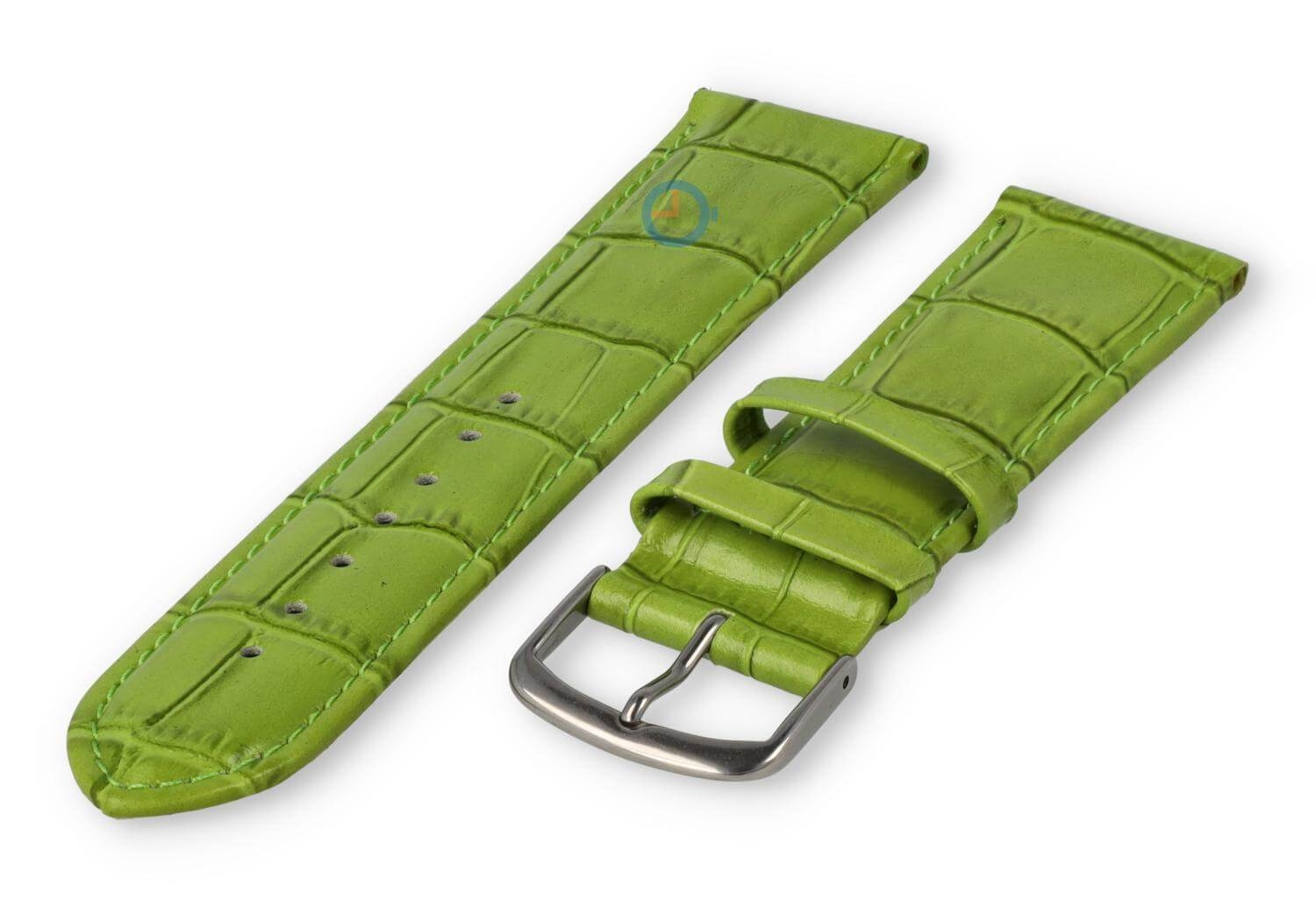 Leather watch strap croco - 20mm - grass green