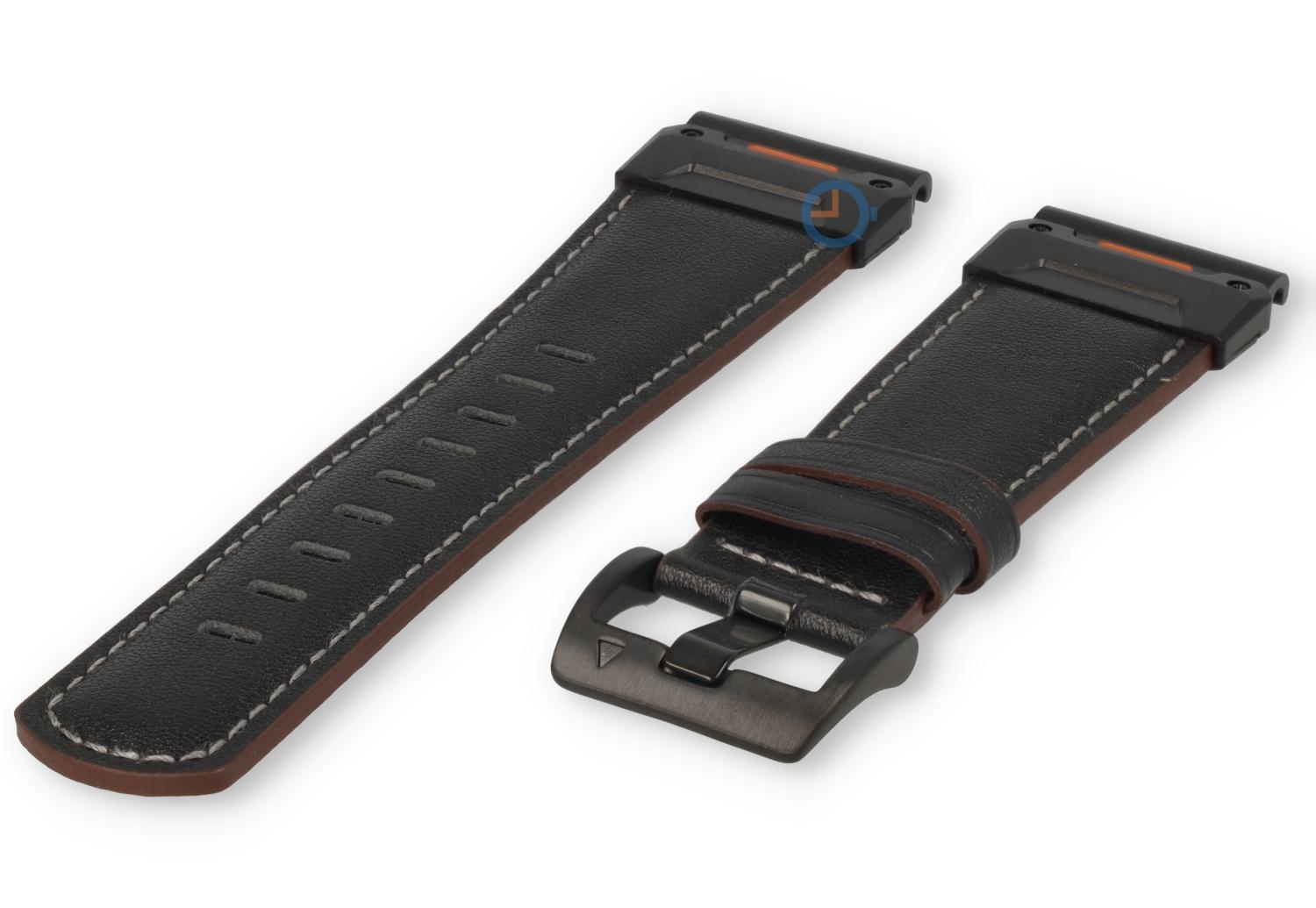 Garmin Fenix 6X strap - black leather