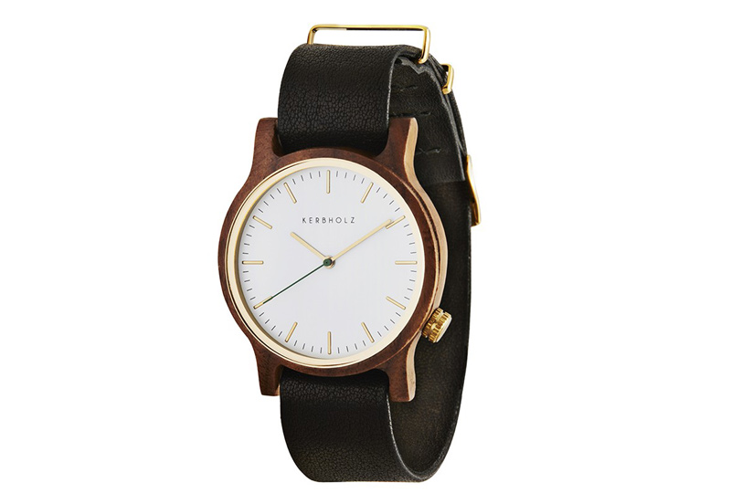 Kerbholz Wilma watchstrap Walnut Black