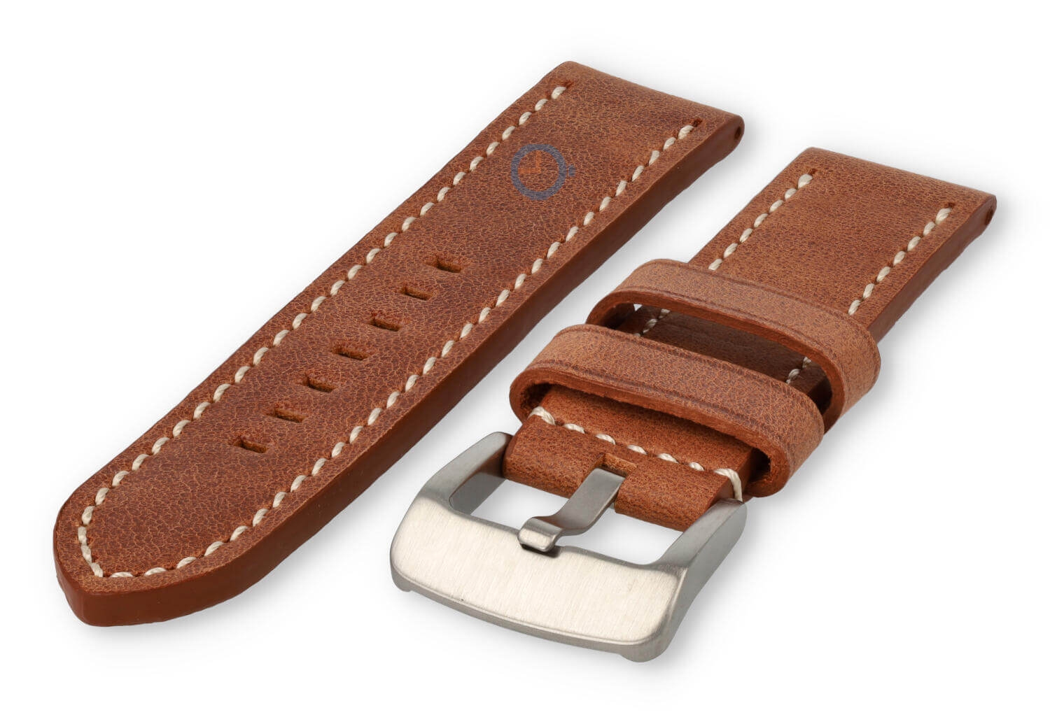 Water-repellent leather watch strap - 24mm - rust