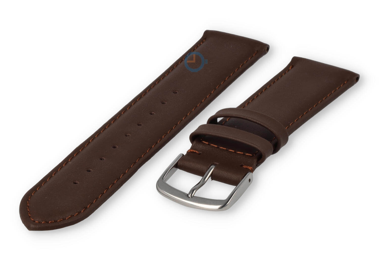 20mm watch strap smooth leather - dark brown