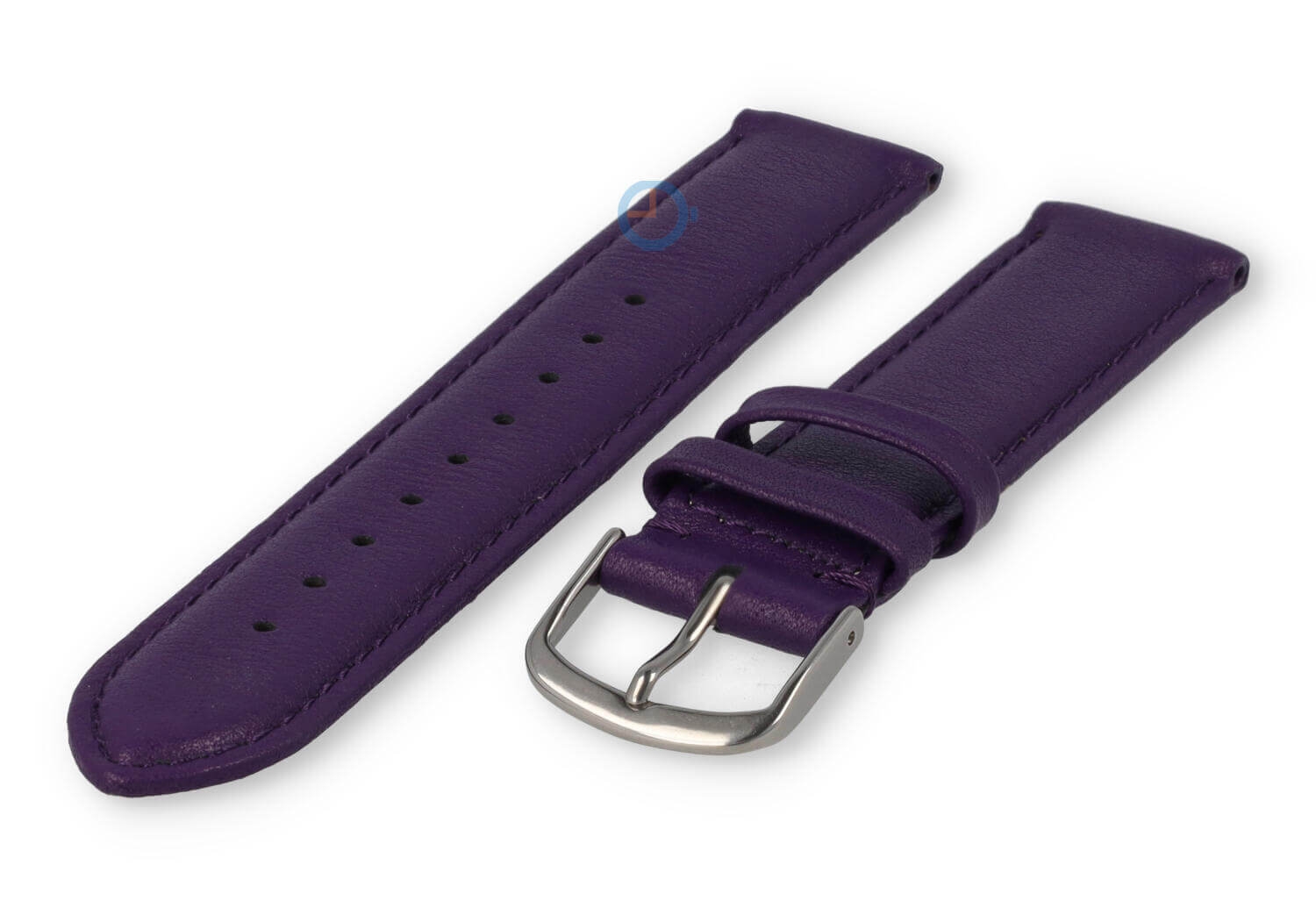 18mm watch strap smooth leather - eggplant