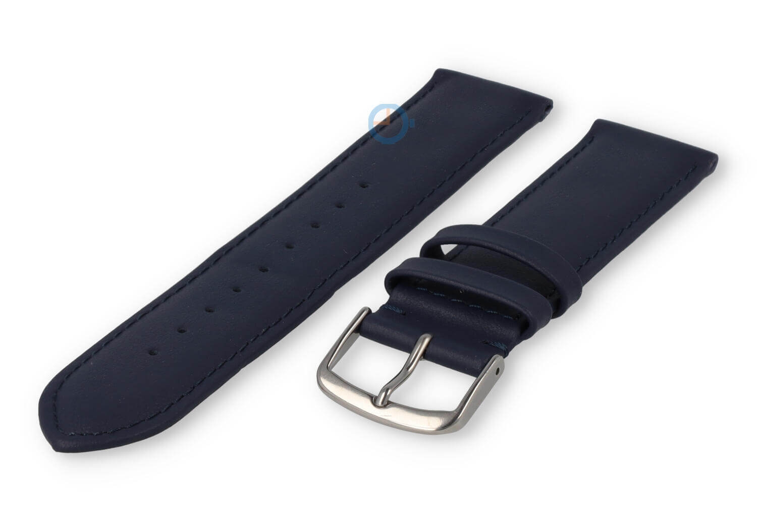20mm watch strap smooth leather - dark blue