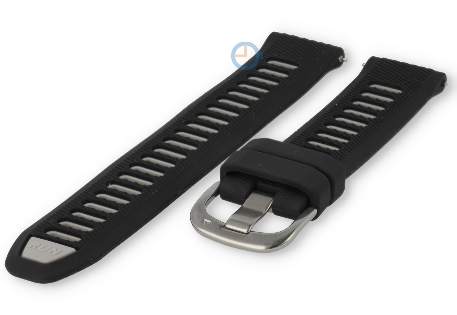 Run watch strap 18mm silicon - Black Grey