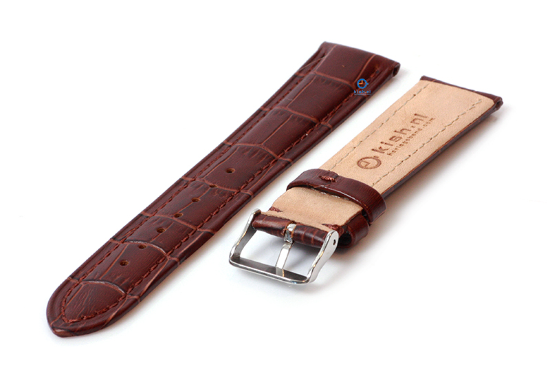 Horlogeband 20mm croco leer bruin