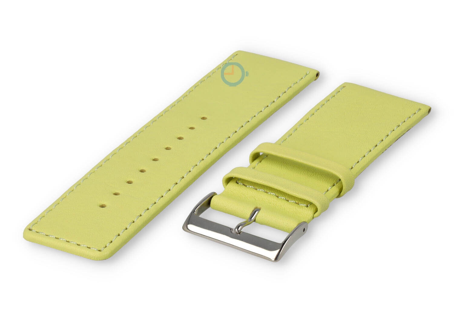 30mm watch strap smooth leather - lime