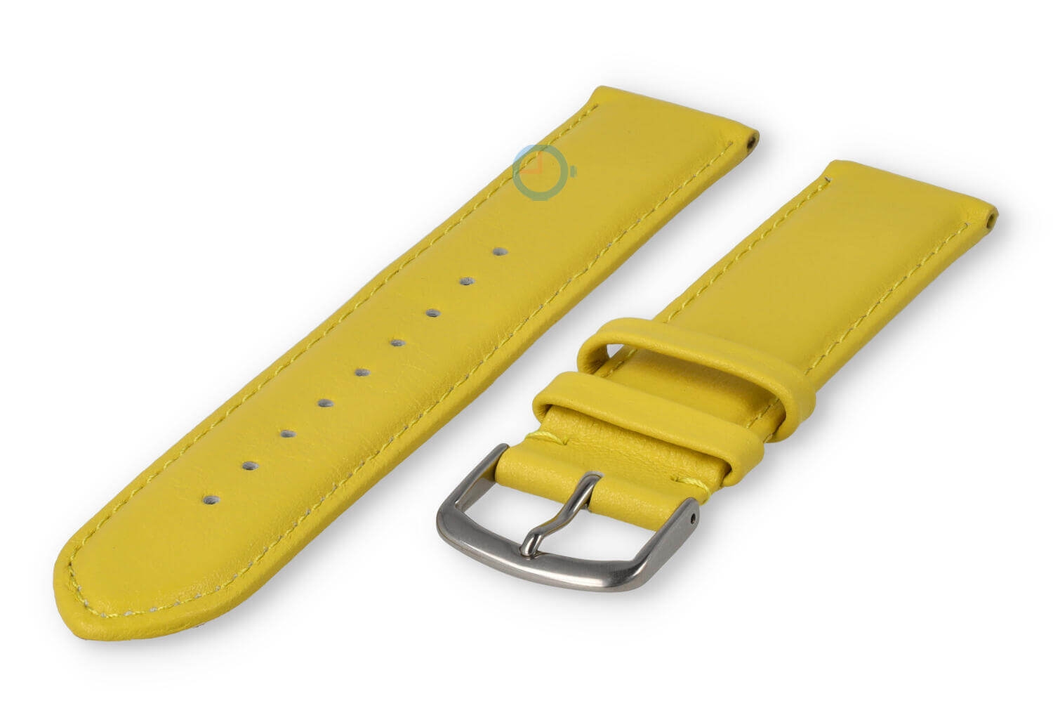20mm watch strap smooth leather - yellow