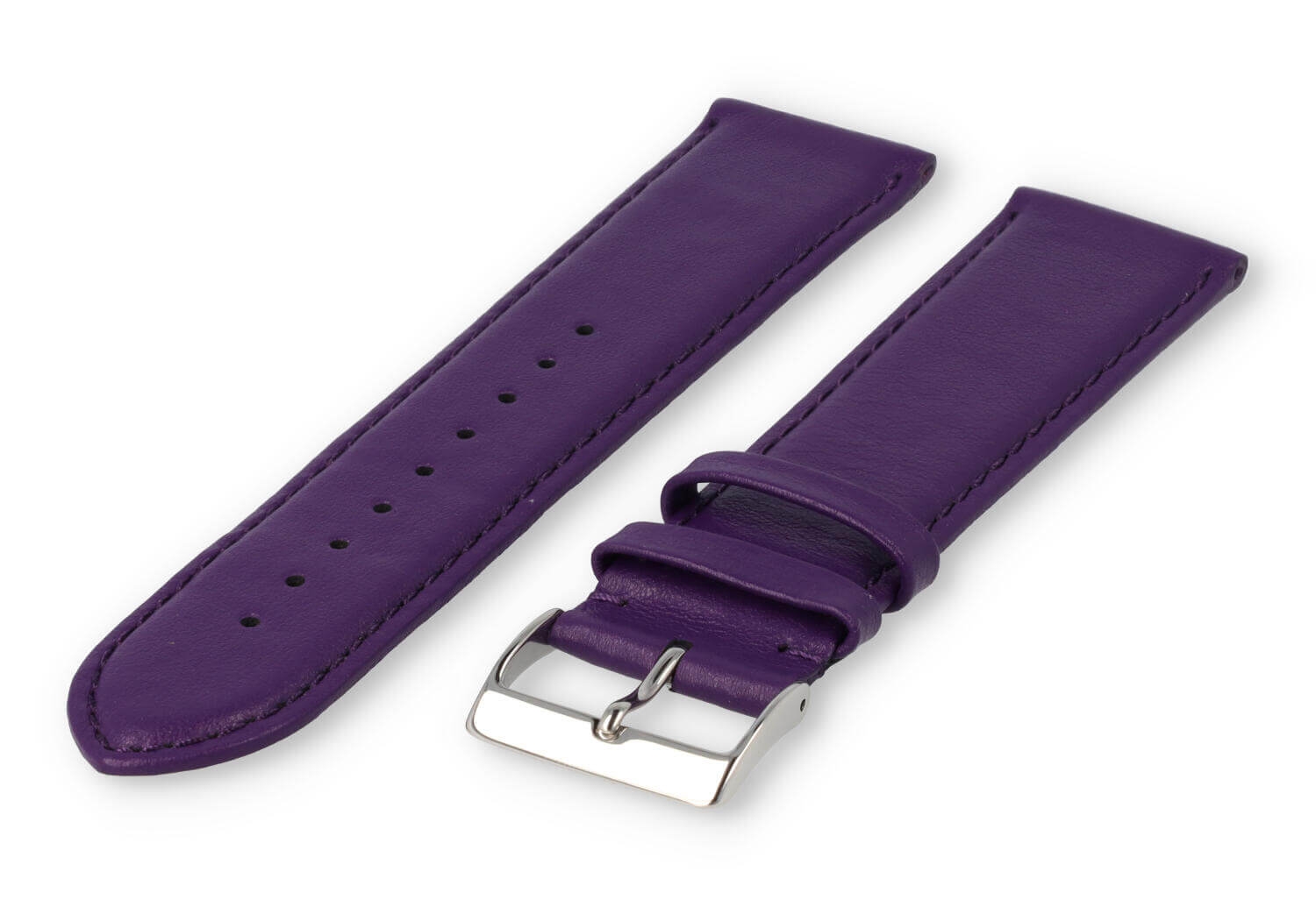 XL watch strap smooth leather - 26mm - eggplant