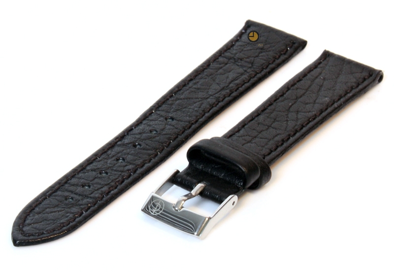 Watchstrap 16mm black buffalo leather