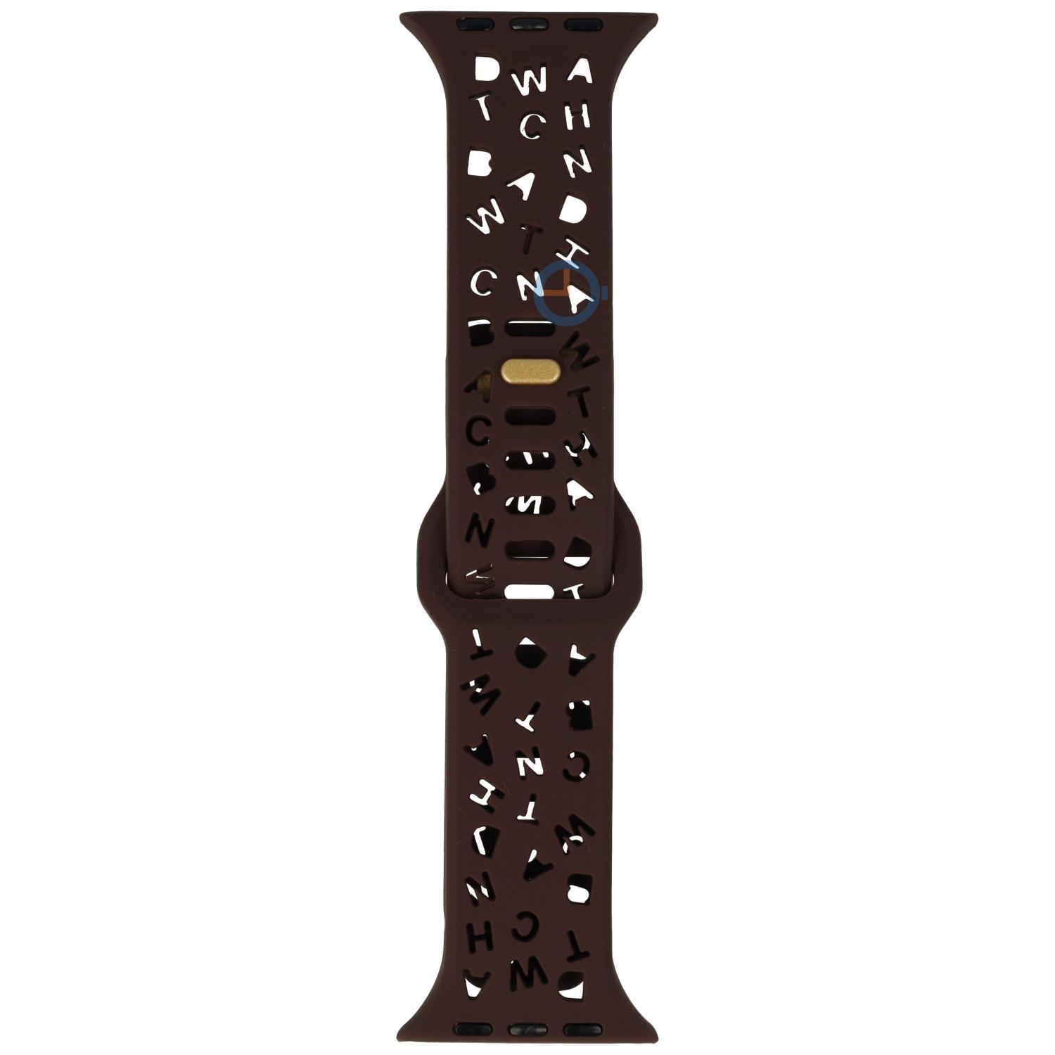 Letter Silicon strap - Apple Watch 45mm - Brown
