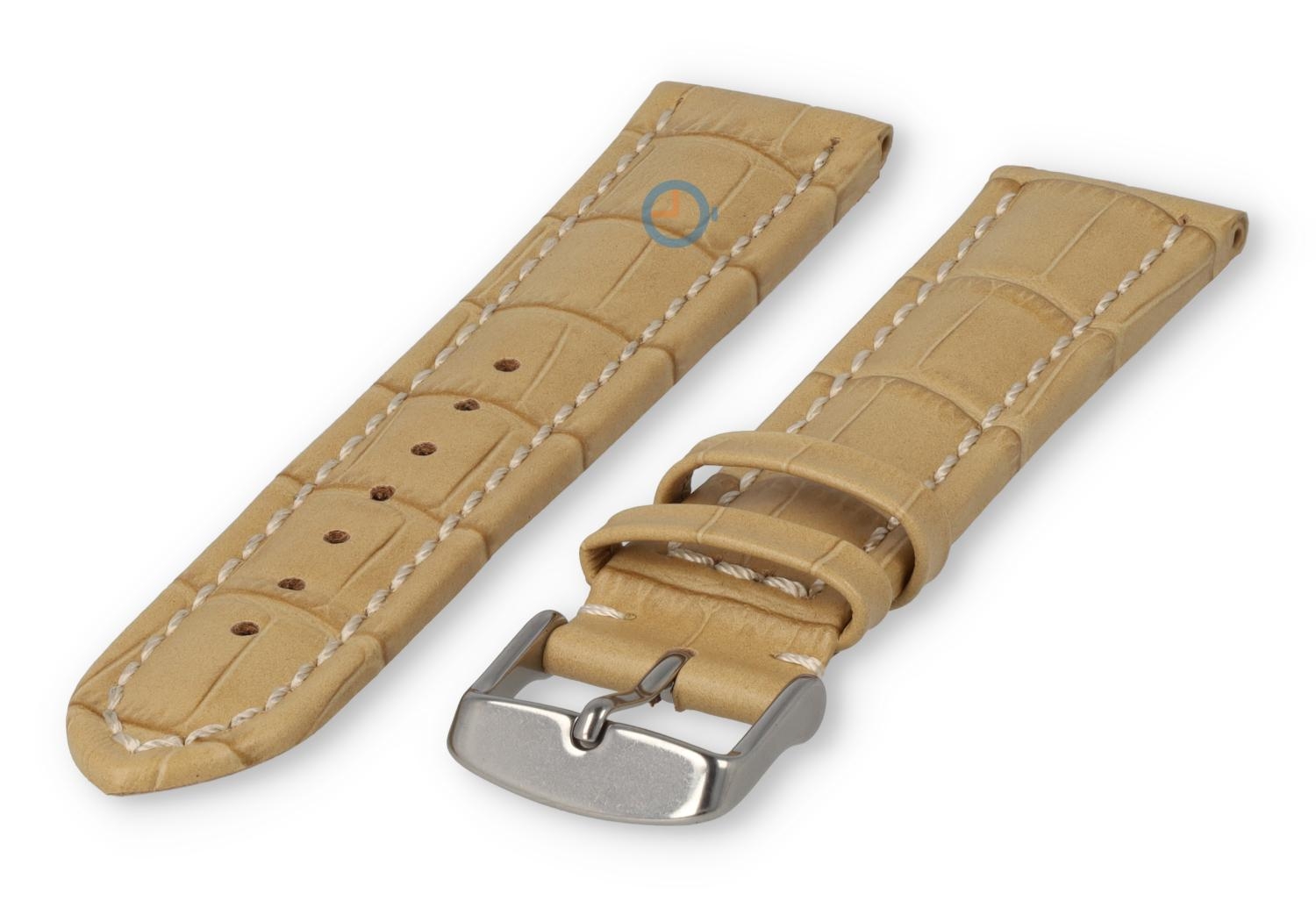 Strong calfskin watch strap - 22mm - sand