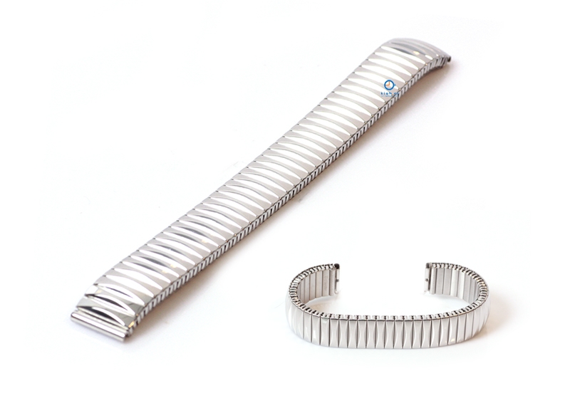Watchstrap 14mm flexible steel silver