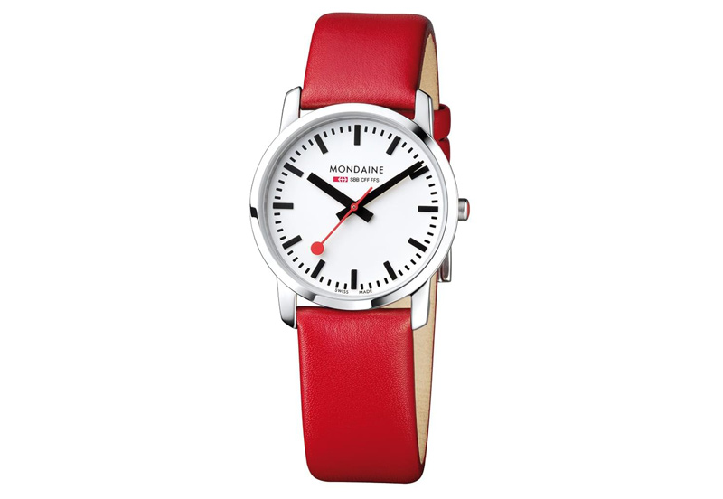 Mondaine 20mm watchstrap red polished