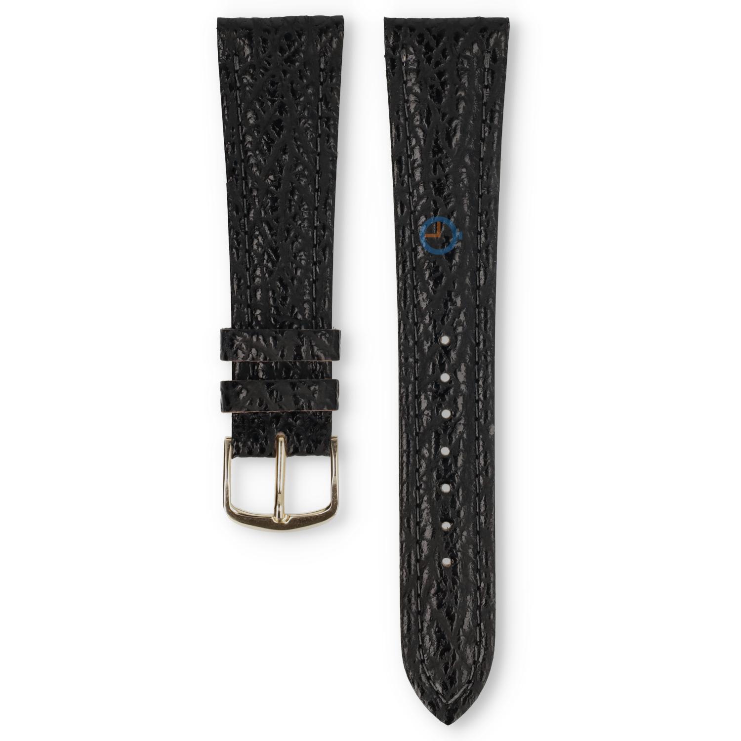 Universal 20mm black leather watch strap - Pulsar