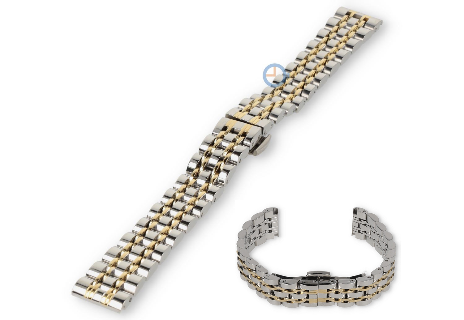 Steel bracelet 14mm - twotone