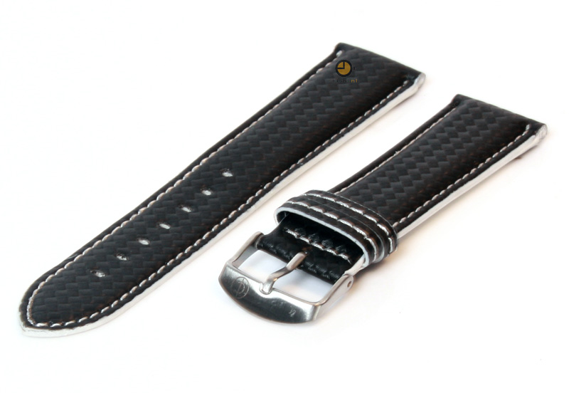 Waterproof black-white watchstrap 22mm