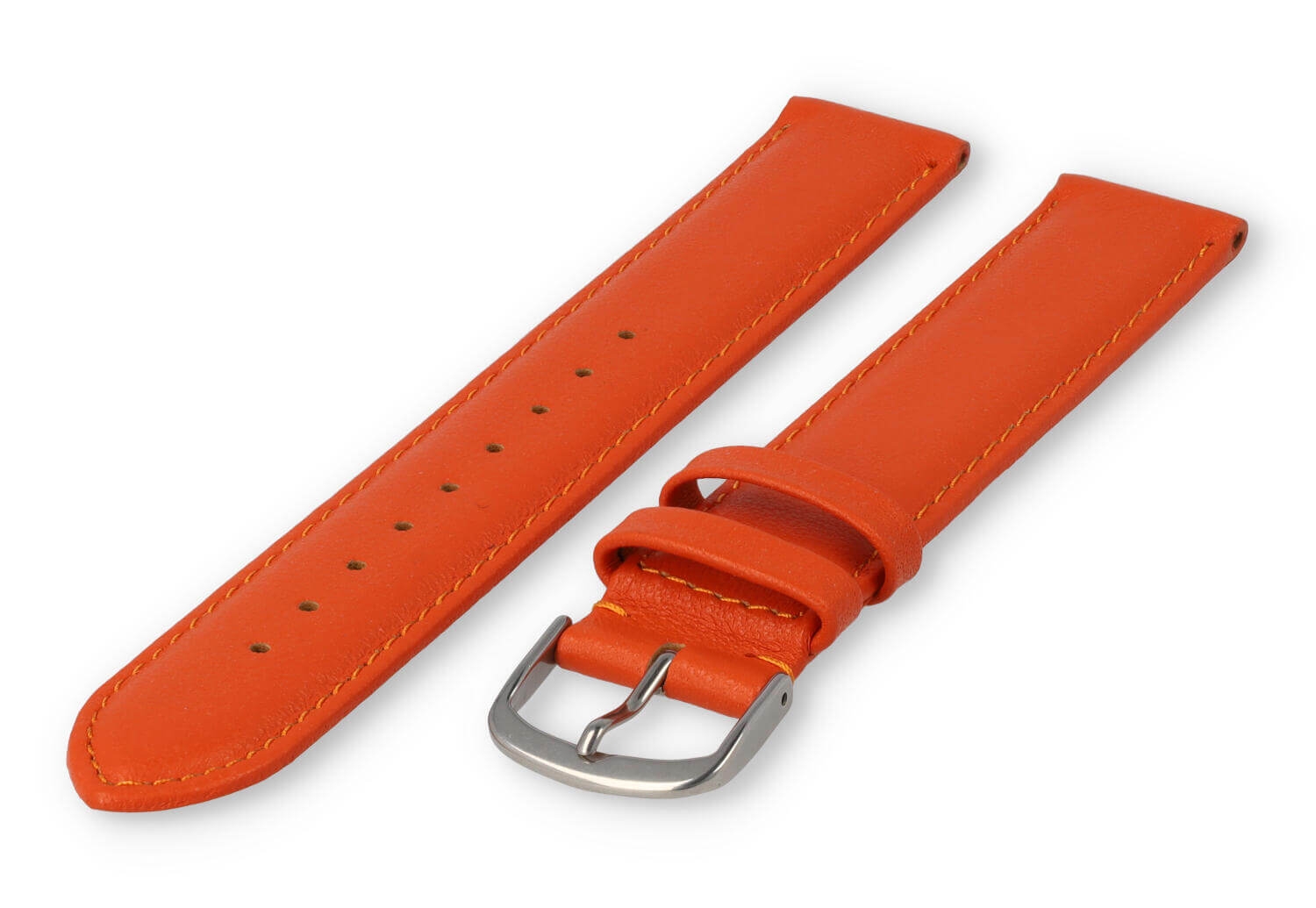 XL watch strap smooth leather - 18mm - orange