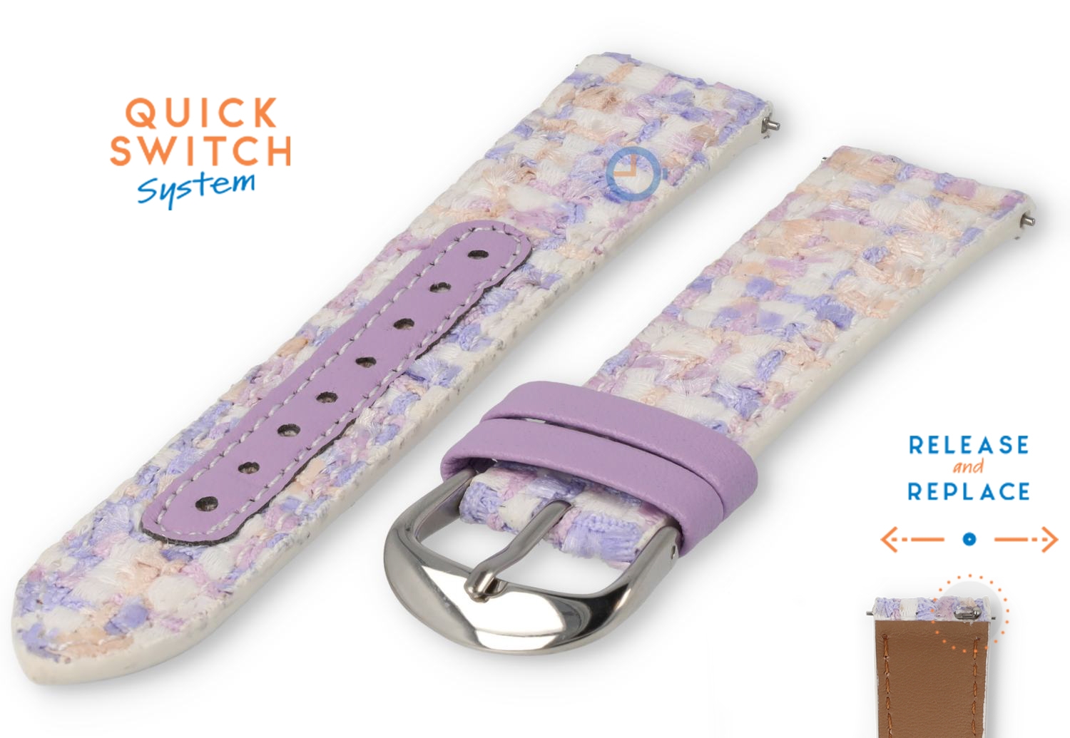 20mm fabric watch strap - crazy purple