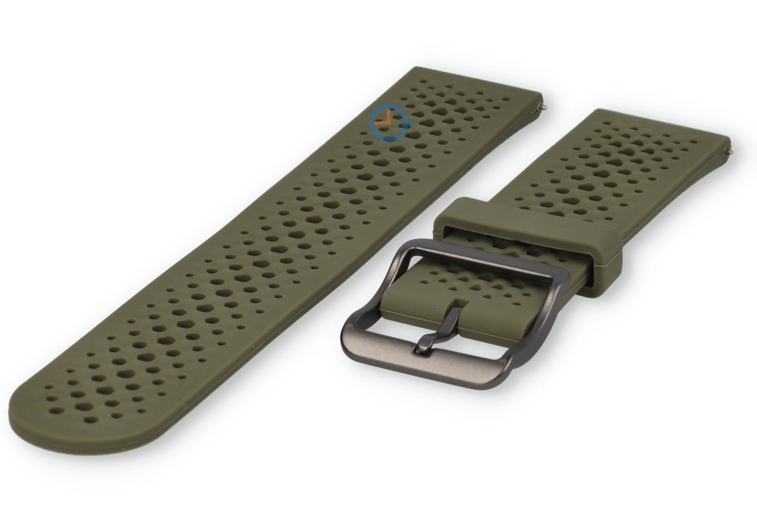 Breathable silicone strap - 22mm green - perforated