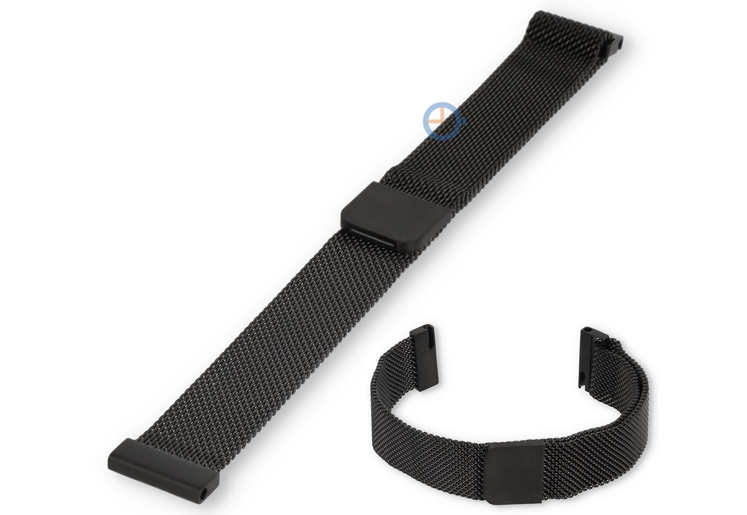 16mm mesh loop watch strap - black magnetic