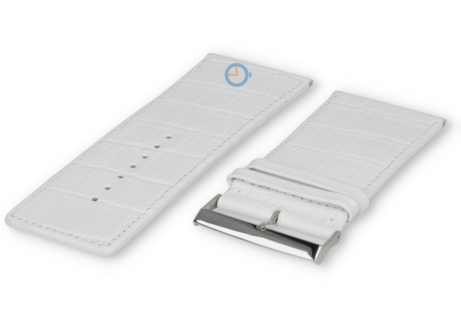 Deluxe croco watch strap - 40mm - white