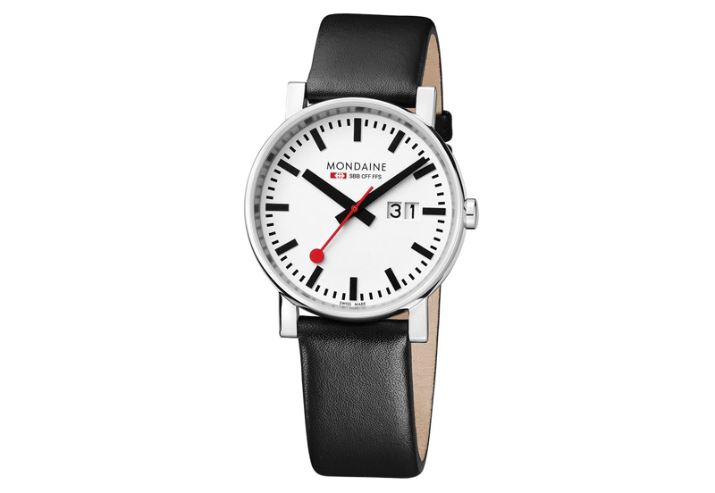 Mondaine 20mm watchstrap black polished