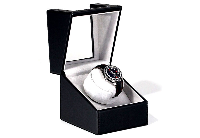 Watchwinder 1 watch black leather