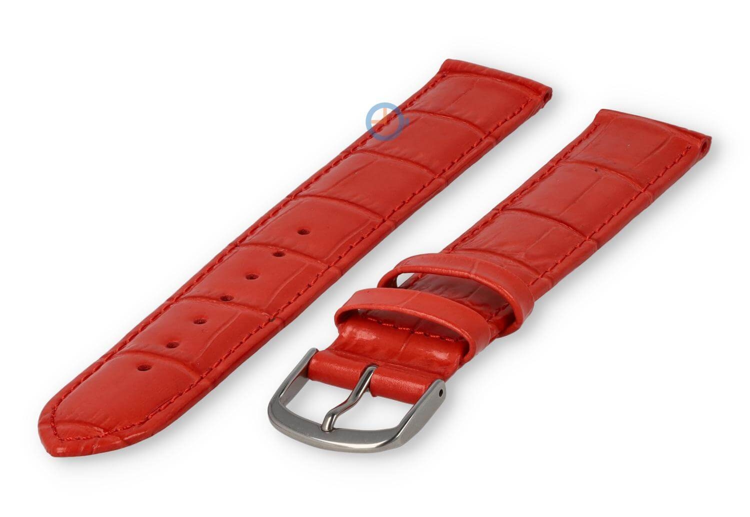 XL leather strap with frizzled print - 16mm - red