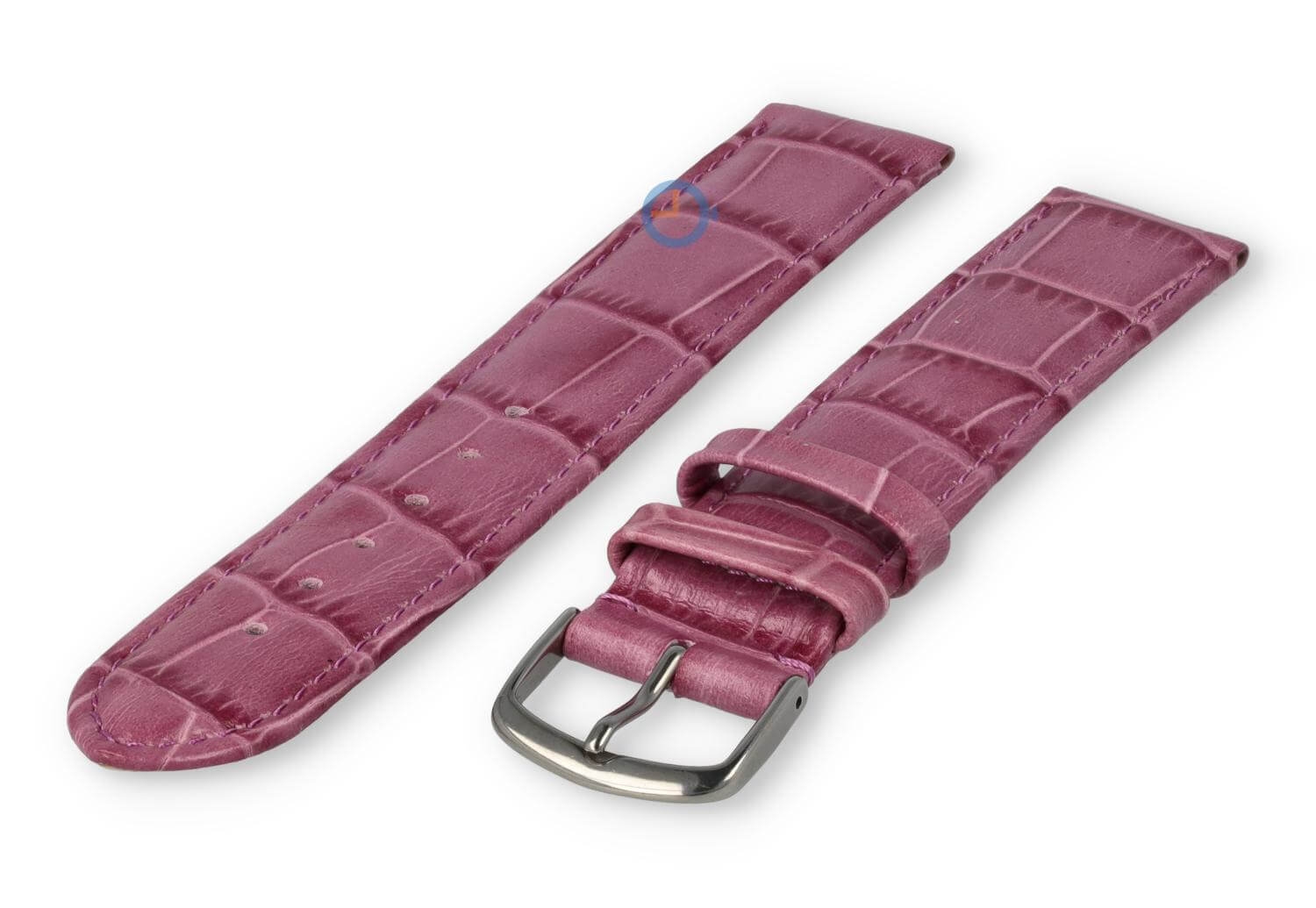 XL leather strap with frizzled print - 16mm - blackberry