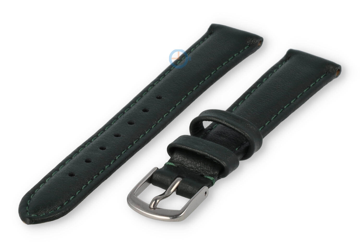 14mm watch strap smooth leather - dark green