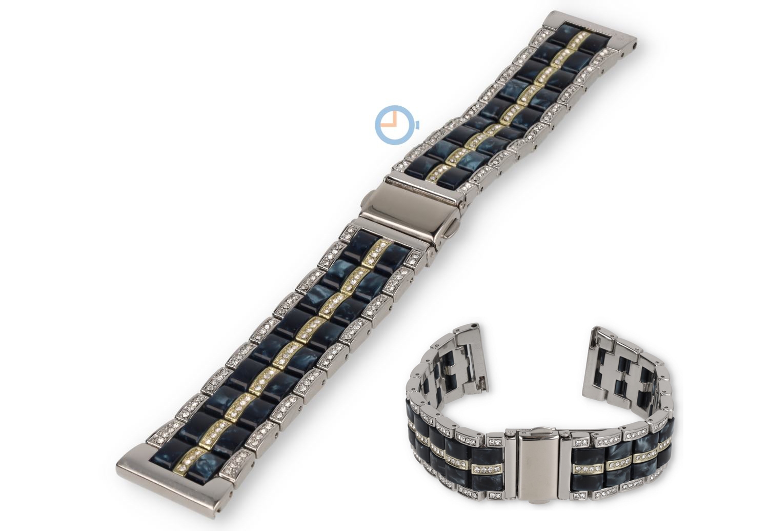 22mm modern steel bracelet - silver/blue