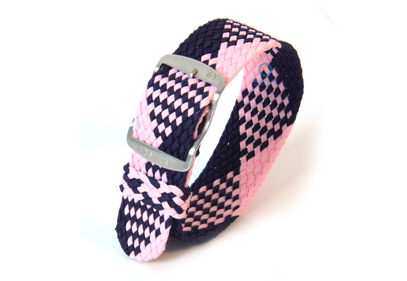 Watchstrap 22mm nylon blue/pink