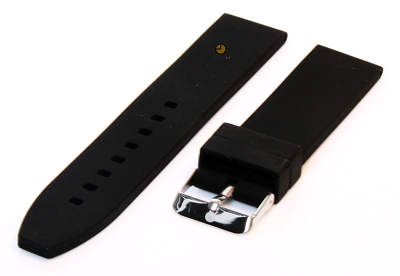 Watchstrap 22mm black silicone