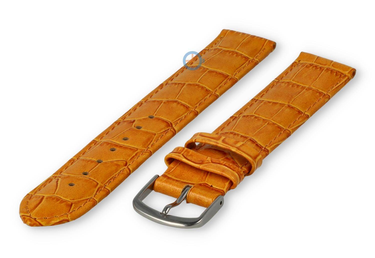 XL leather strap with frizzled print - 16mm - apricot