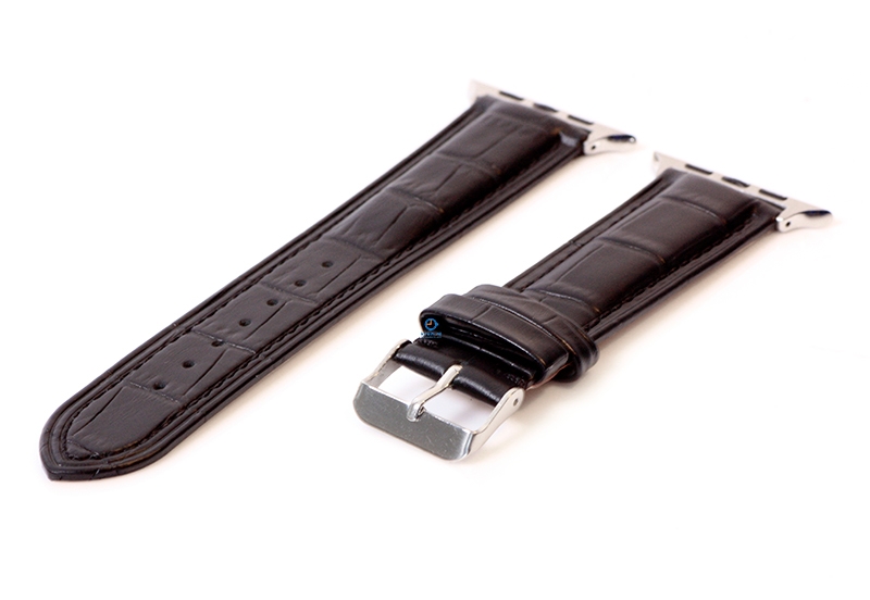 Apple Watch strap croco leather black - 44/45/46/49mm