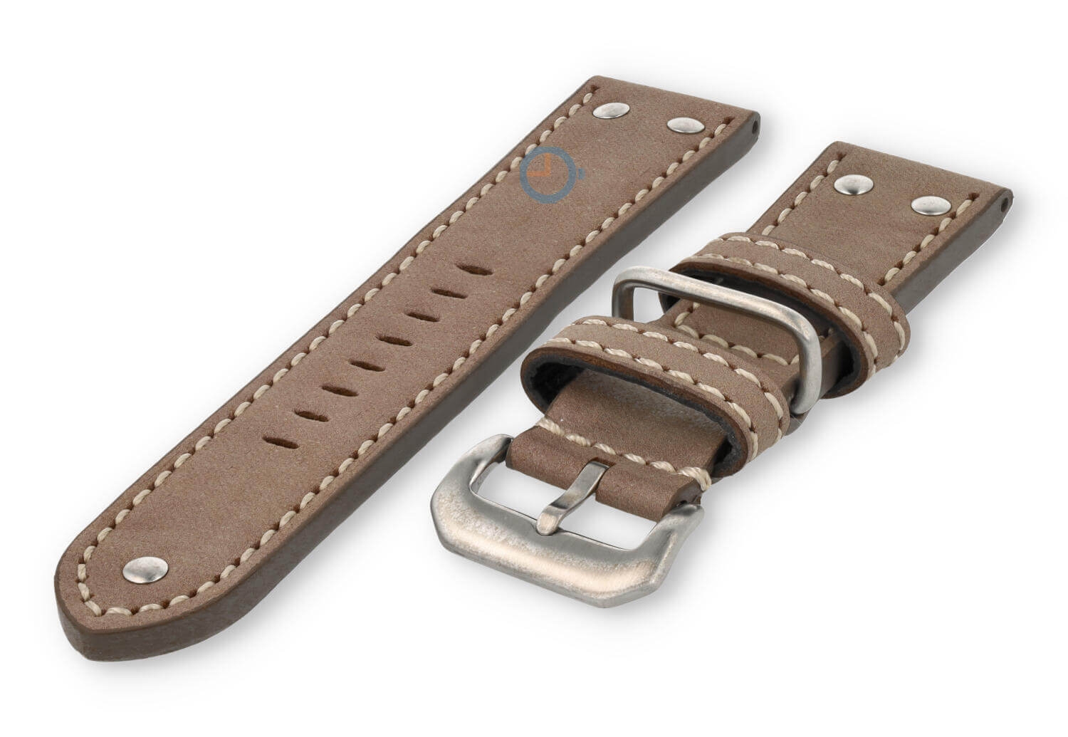 Vintage Flieger watch strap - 24mm - greyish brown