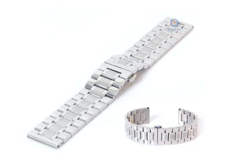 Watchstrap 24mm stainless steel silver