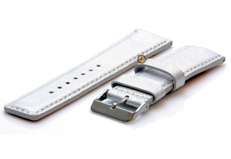 Oozoo watchstrap 20mm silver leather